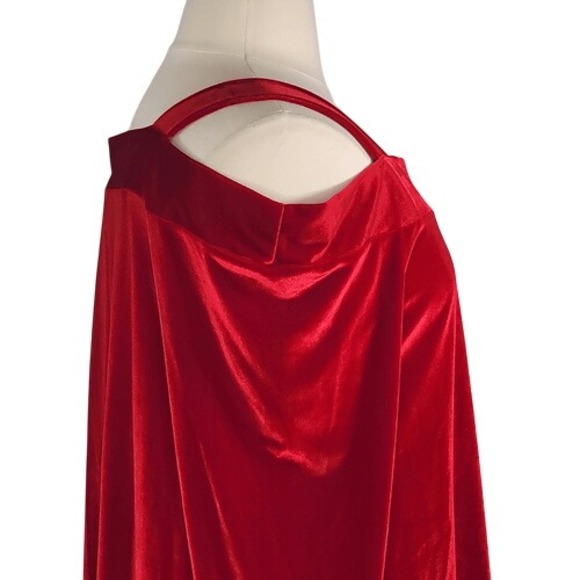 Kate & Mallory Red Velour Cold Shoulder Top - Picture 5 of 12